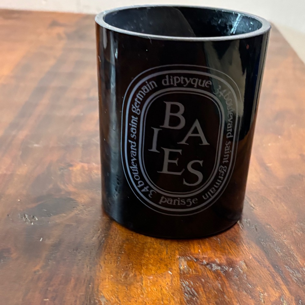 Diptyque Baies Black Scented Candle Empty Glass Jar 300g 10.2oz Repurpose Decor